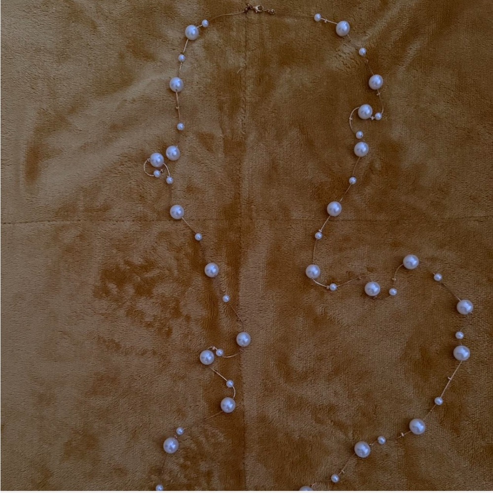 Elegant Pearl Beaded Long Necklace